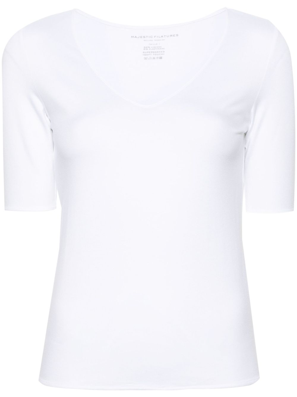 Majestic Filatures Maglia V领T恤 - 白色