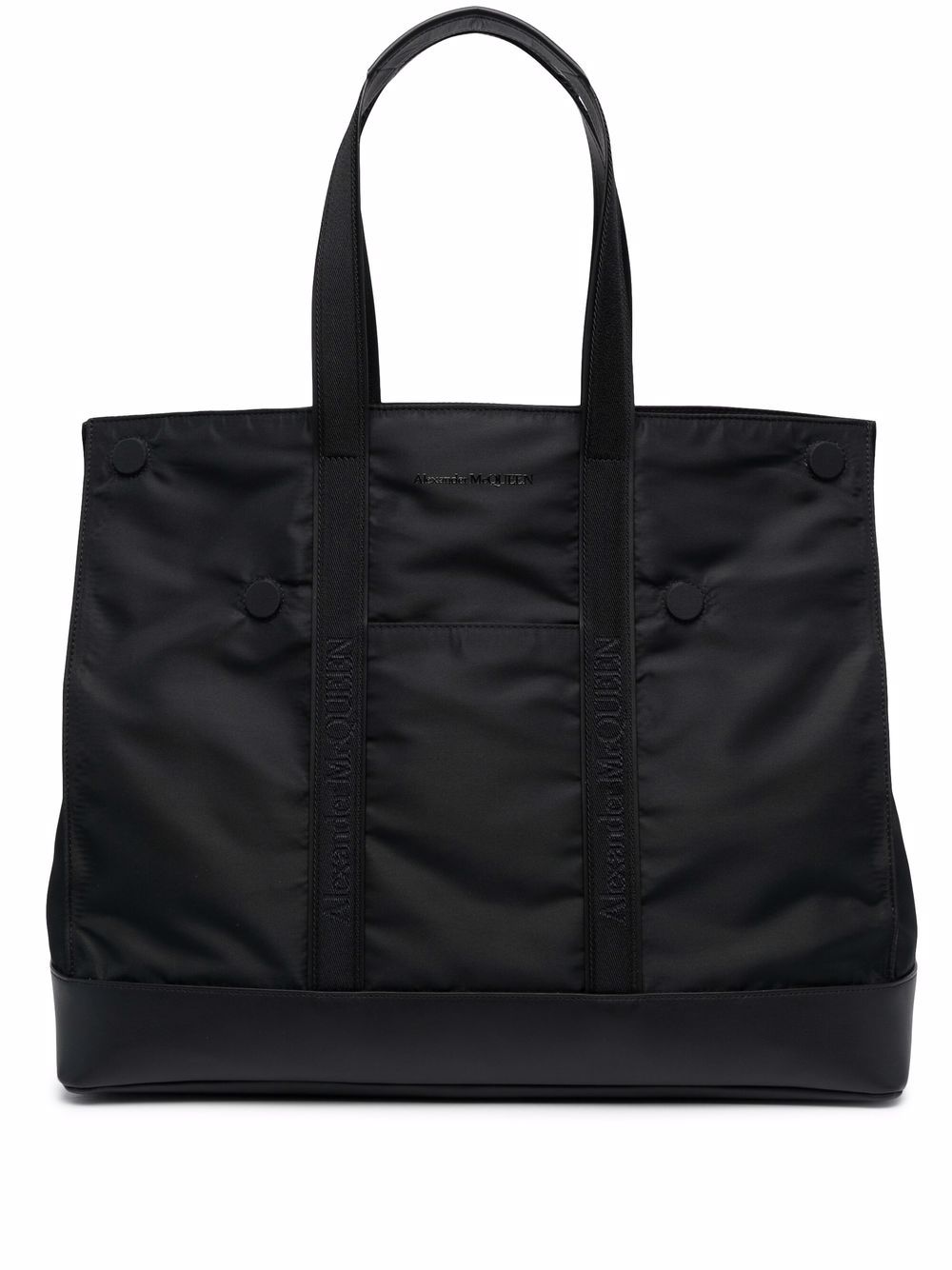 Alexander McQueen logo刺绣手提包 - 黑色