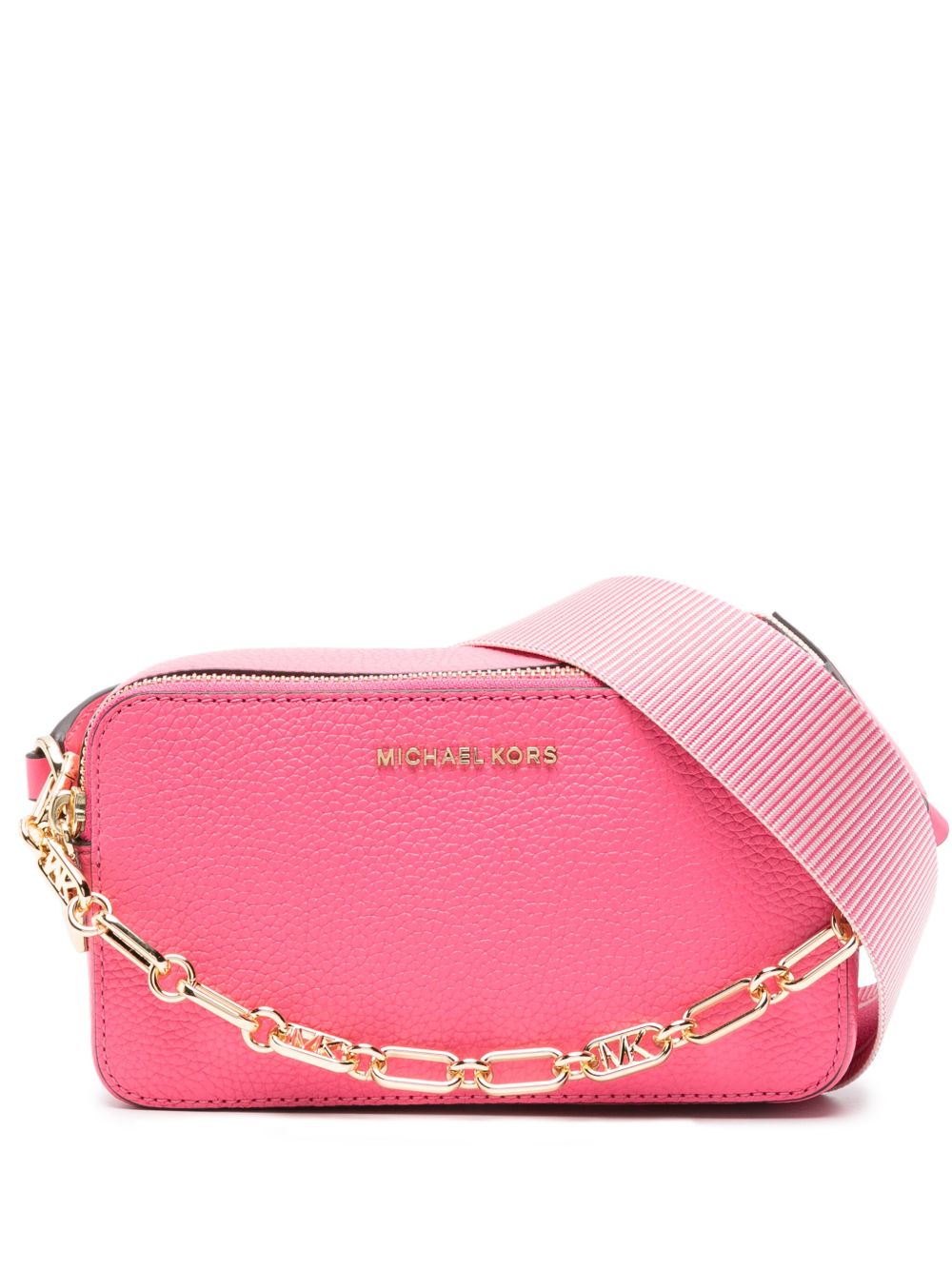 Michael Michael Kors Jet Set 皮质斜挎包 - 粉色
