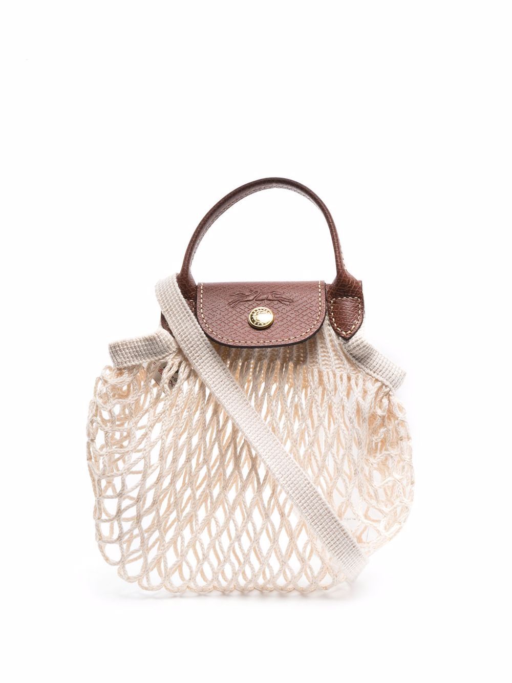 Longchamp Le Pliage Filet 针织网纱斜挎包 - 中性色