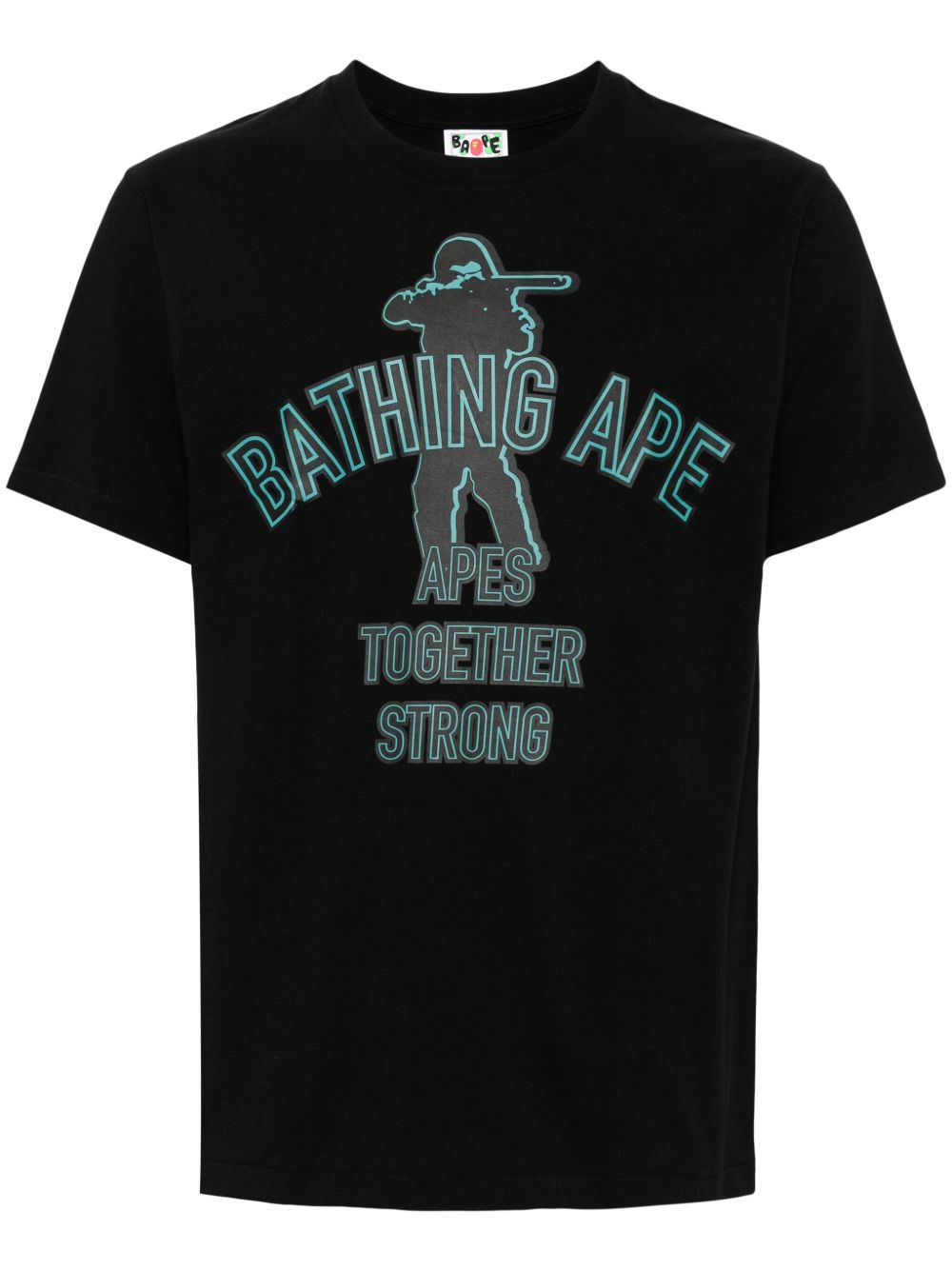 A BATHING APE® logo印花棉T恤 - 黑色