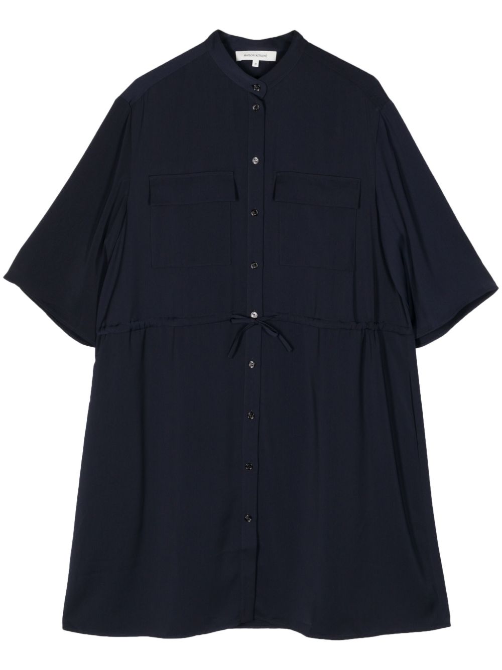 Maison Kitsuné 短袖排扣迷你连衣裙 - 蓝色