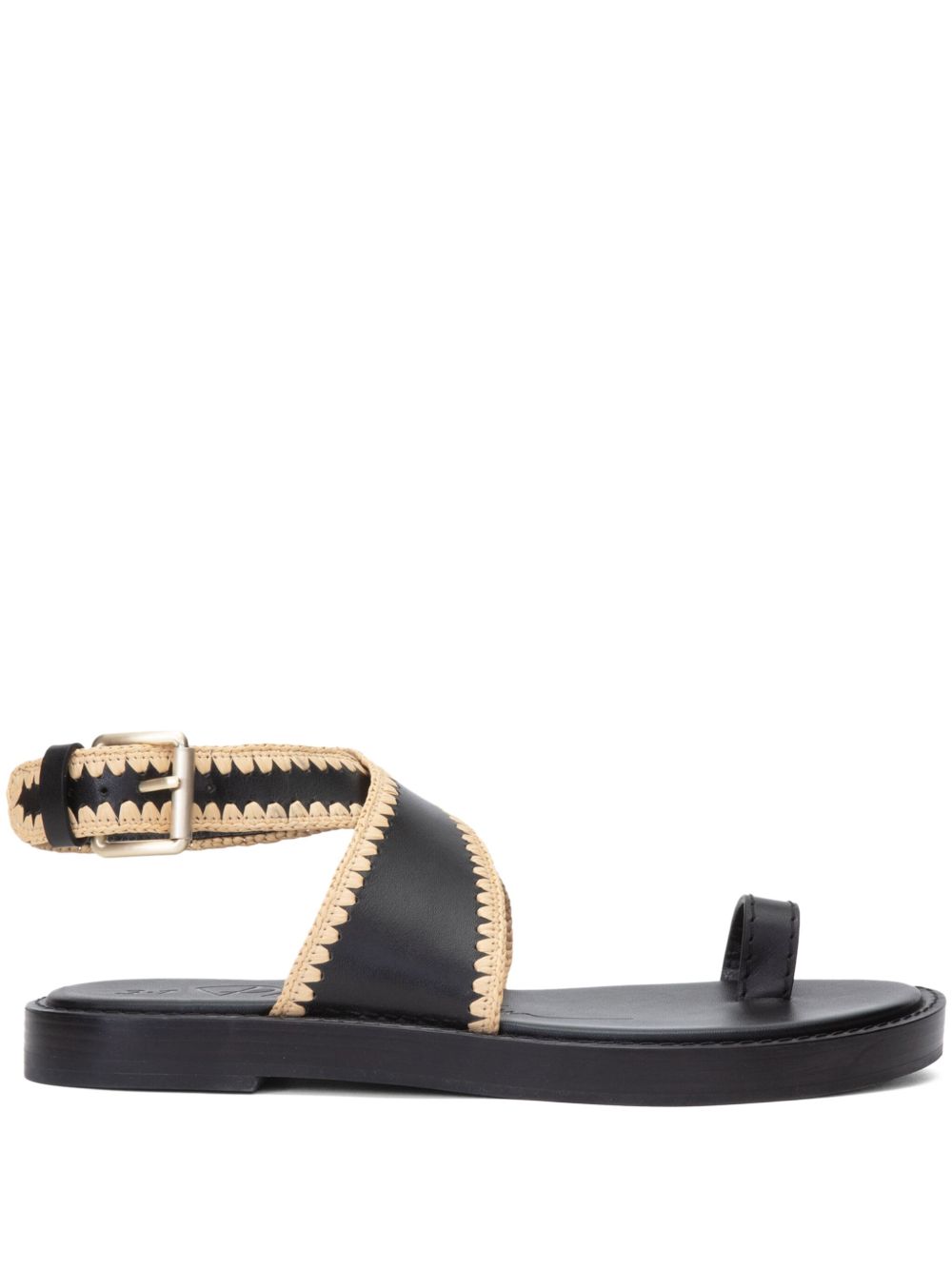 3.1 Phillip Lim Naya 拉菲草凉鞋 - 黑色