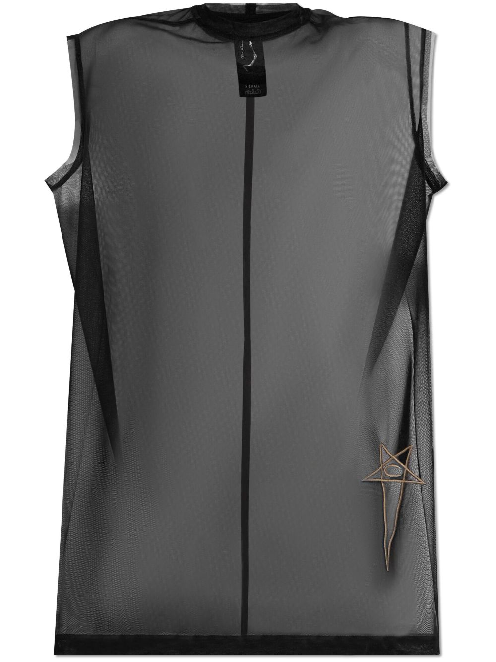 Rick Owens X Champion logo刺绣网纱上衣 - 黑色