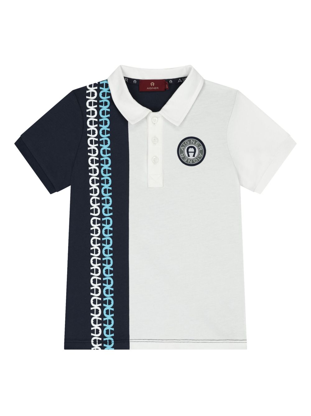 Aigner Kids logo印花polo衫 - 白色