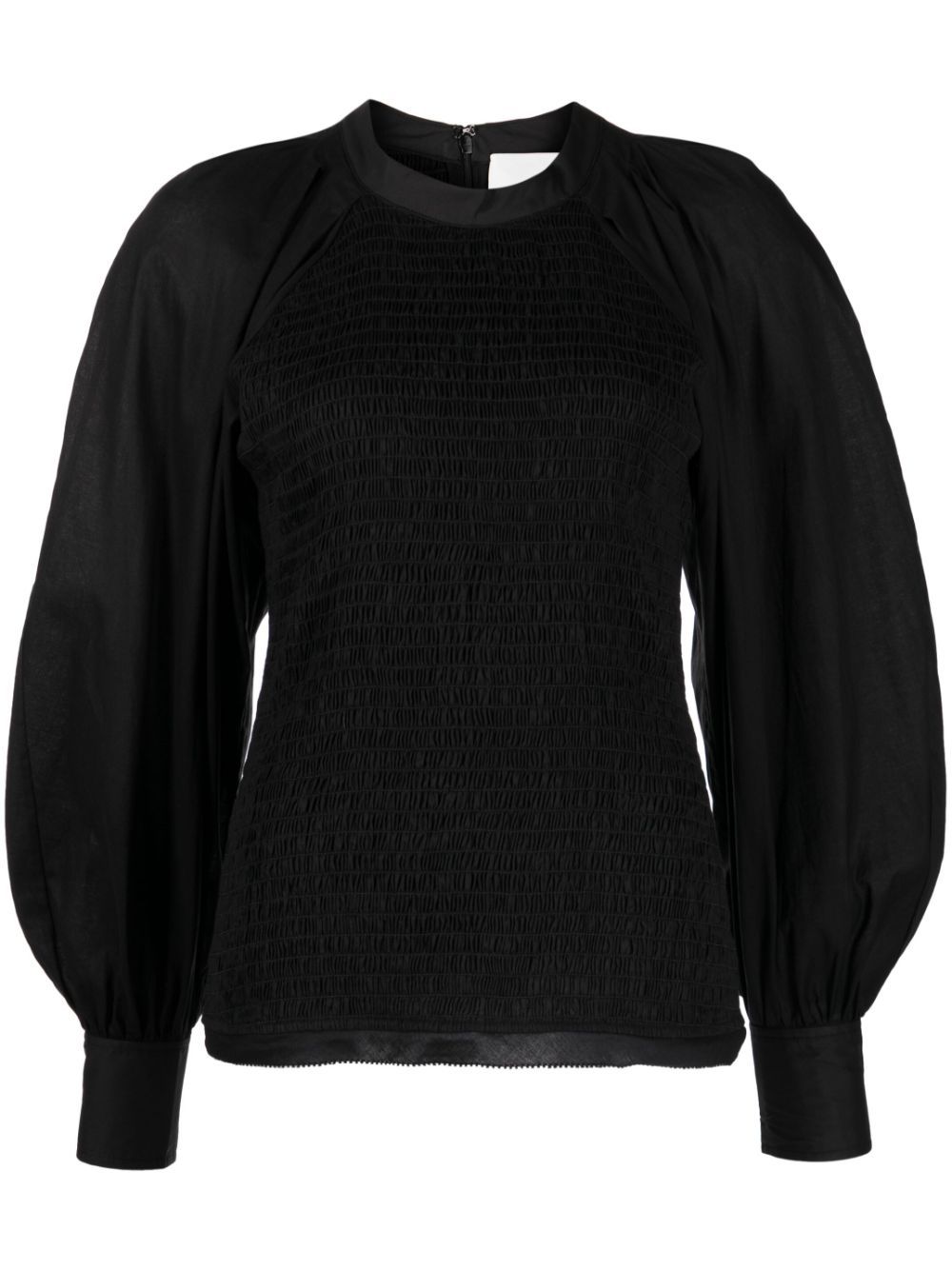3.1 Phillip Lim 泡泡袖细褶罩衫 - 黑色