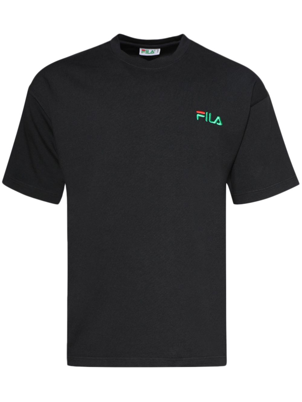 Fila logo刺绣T恤 - 黑色