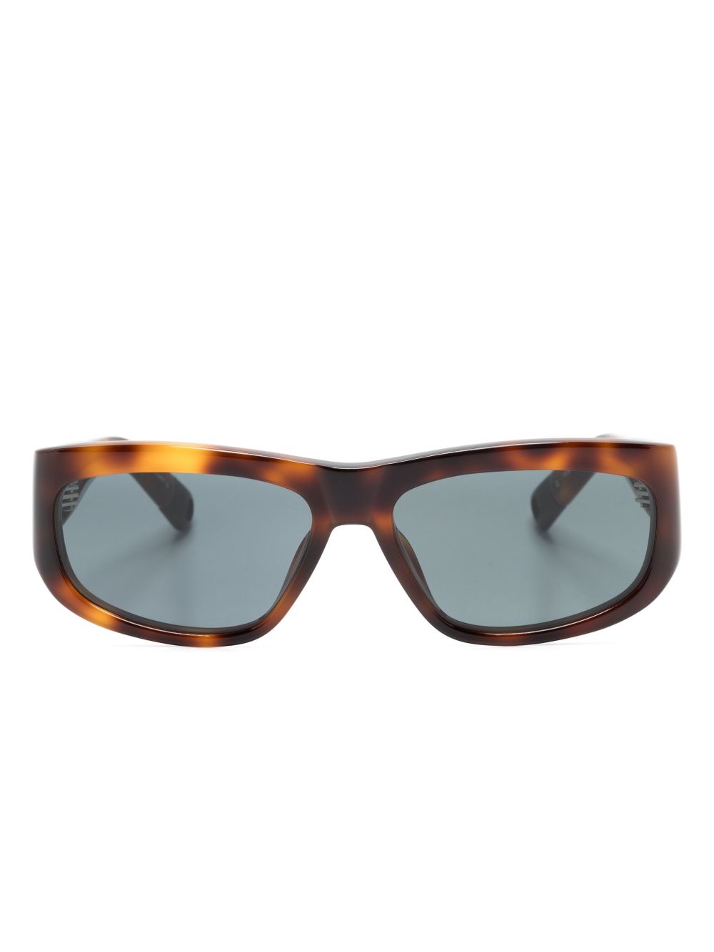 Jacquemus Les Lunettes Pilota 长方形镜框太阳眼镜 - 褐色