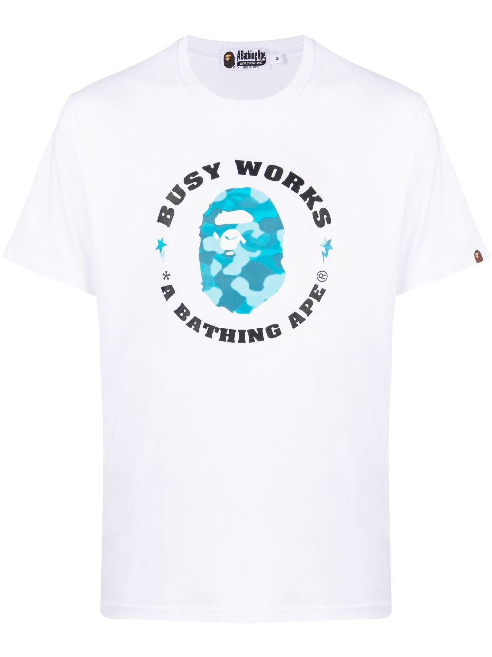 A BATHING APE® logo印花棉T恤 - 白色