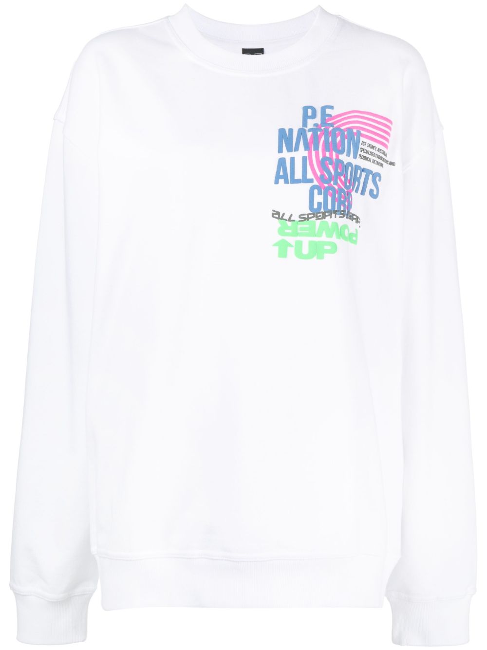 P.E Nation Power Up logo印花卫衣 - 白色
