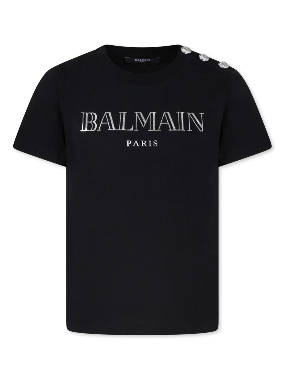 Balmain Kids logo印花棉T恤 - 黑色
