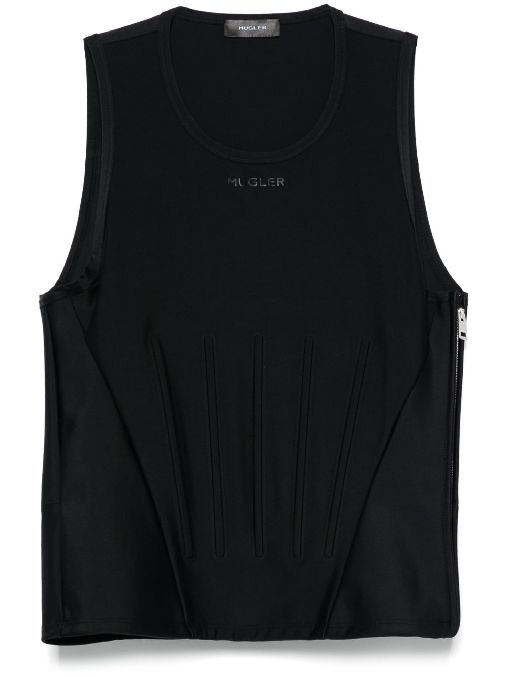 Mugler corseted top - 黑色
