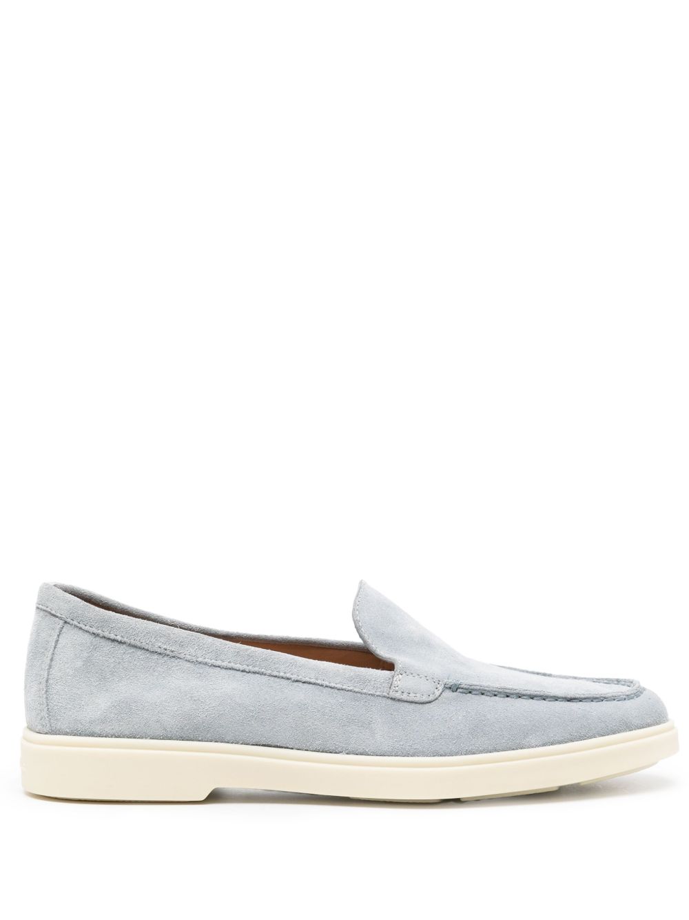 Santoni 圆头绒面皮乐福鞋 - 蓝色