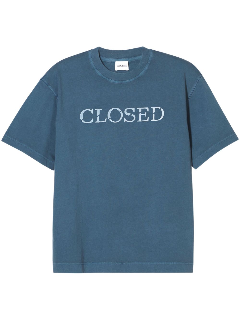Closed logo印花T恤 - 蓝色