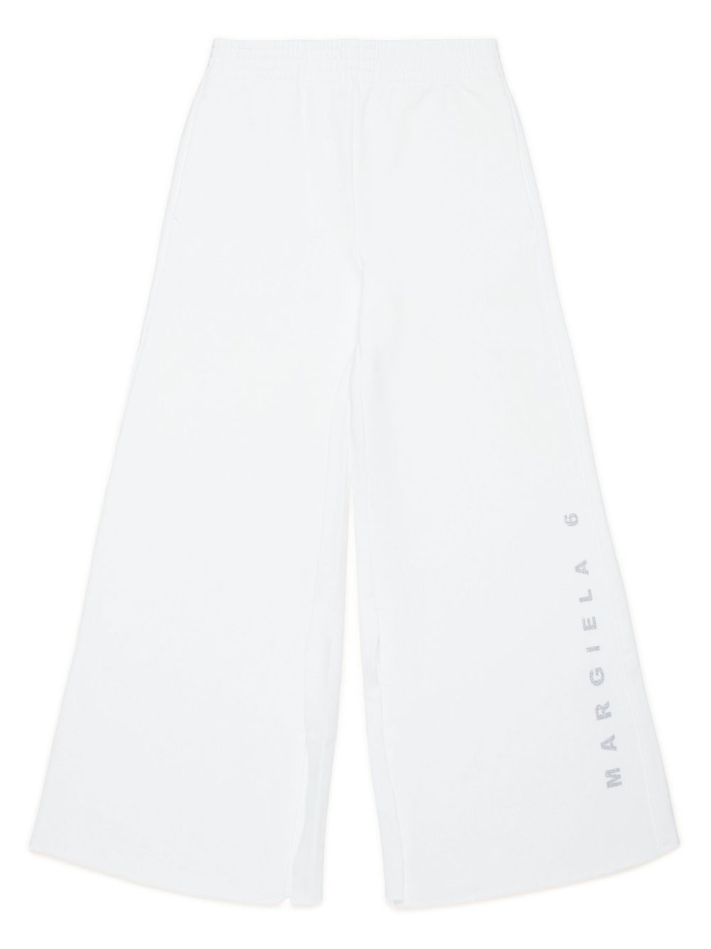 MM6 Maison Margiela Kids logo印花棉长裤 - 白色