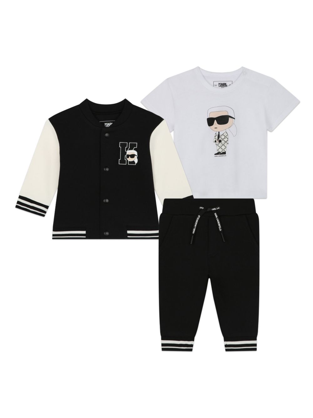 Karl Lagerfeld Kids K/IKONIK 运动套装 （三件装) - 黑色
