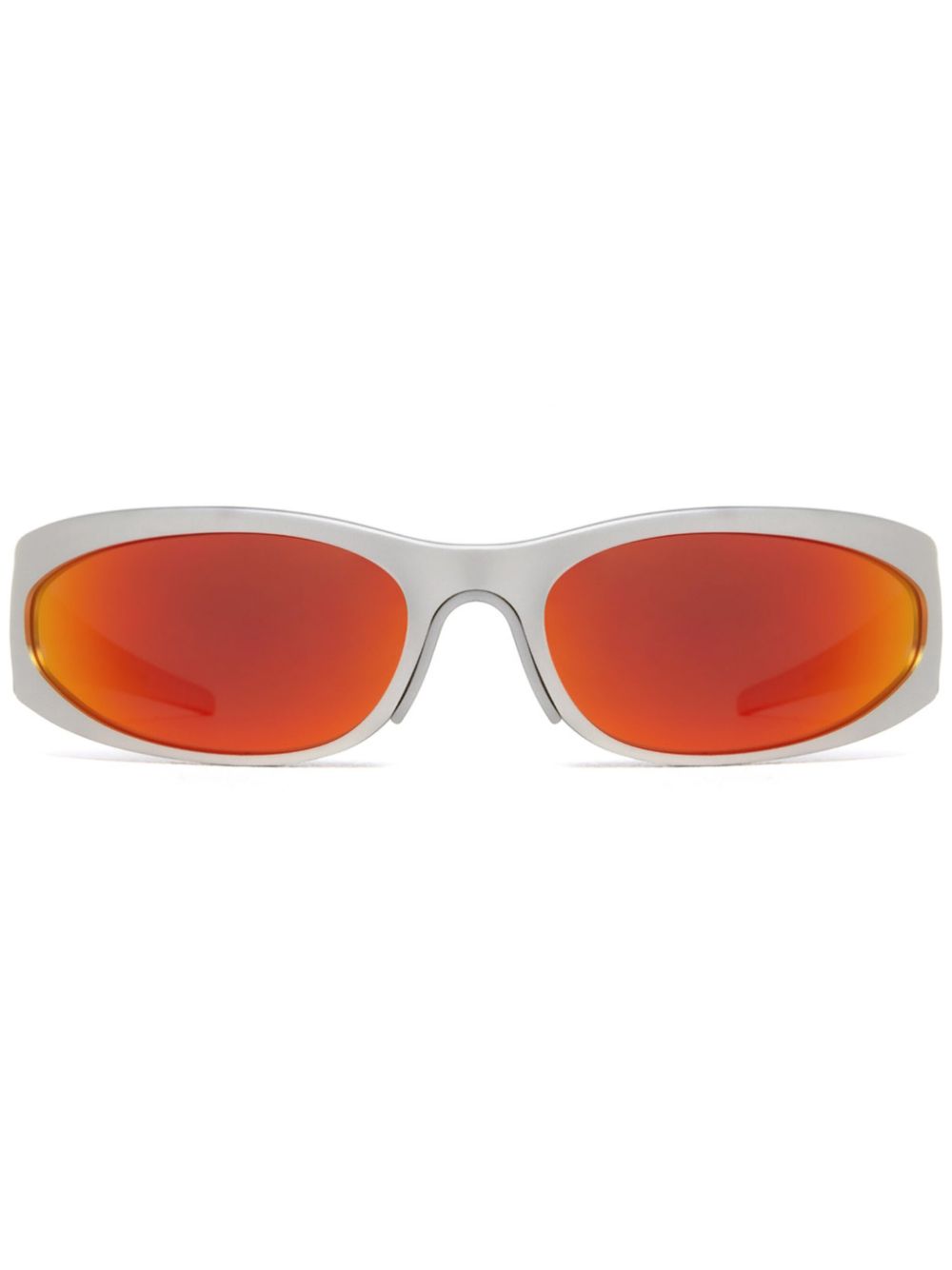 Balenciaga Eyewear Reverse XP Wrap 椭圆框太阳眼镜 - 银色