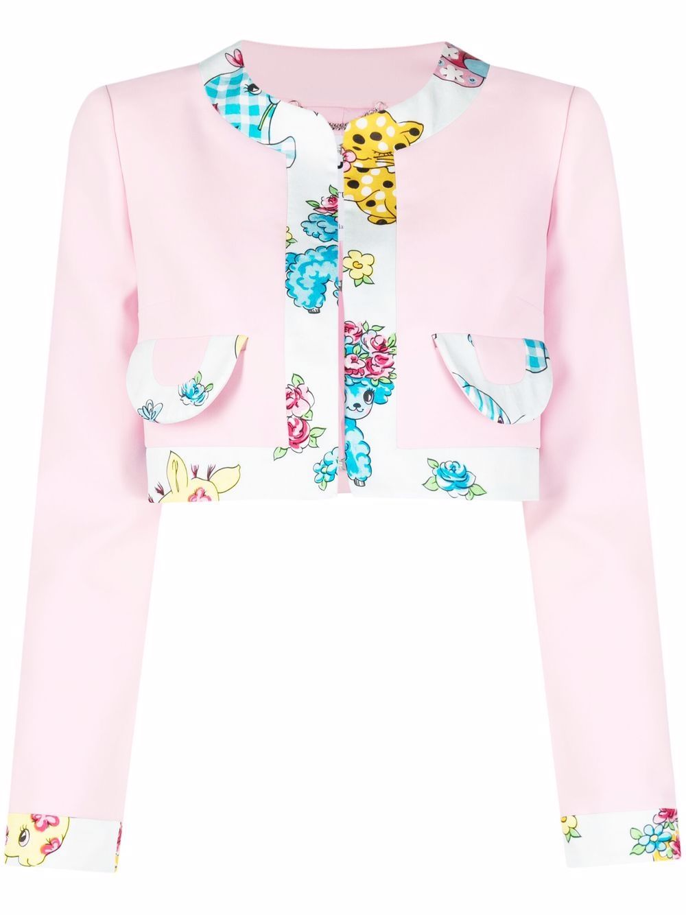 Moschino 莫斯奇诺 Calico Animal 细节绉纱夹克 - 粉色