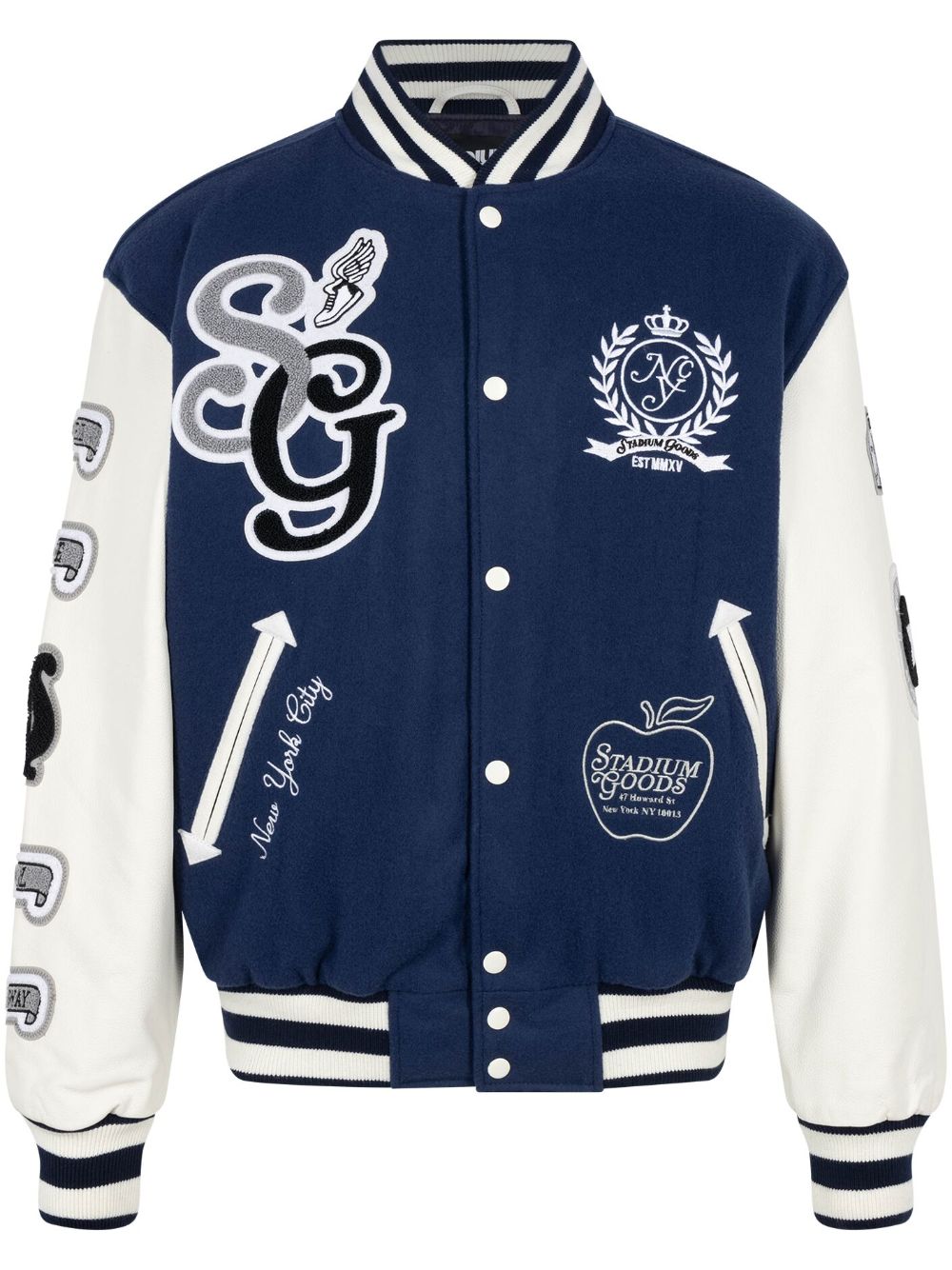 STADIUM GOODS® NYC 羊毛棒球夹克 - 蓝色