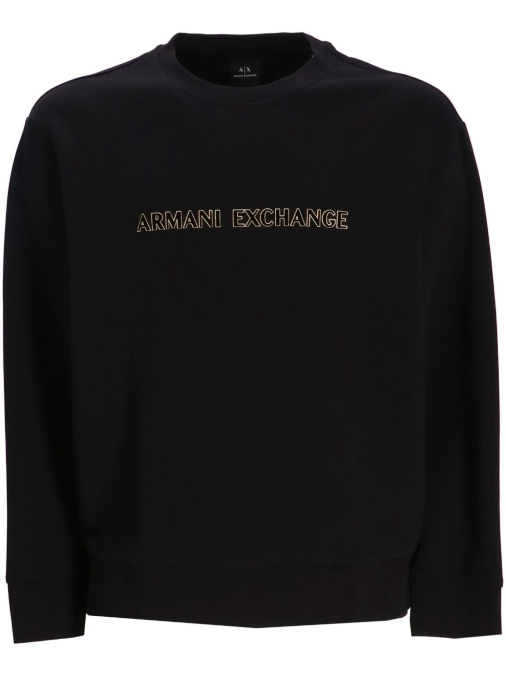Armani Exchange logo刺绣卫衣 - 黑色