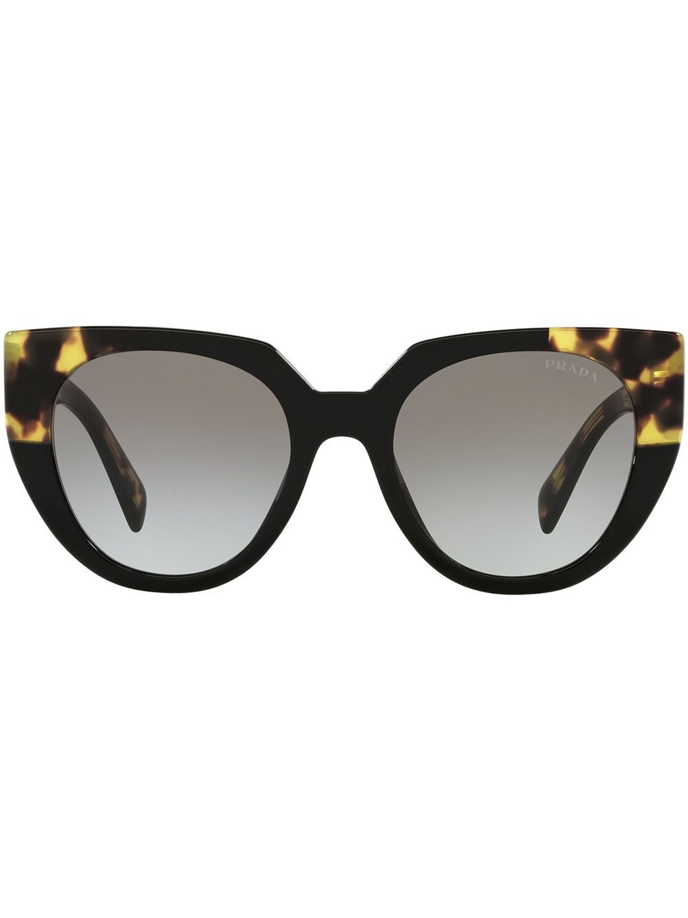 Prada Eyewear 玳瑁纹猫眼框太阳眼镜 - 绿色