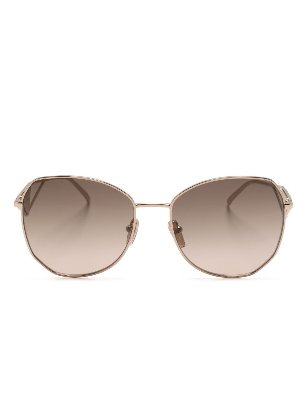 Prada Eyewear 渐色超大镜框太阳眼镜 - 金色