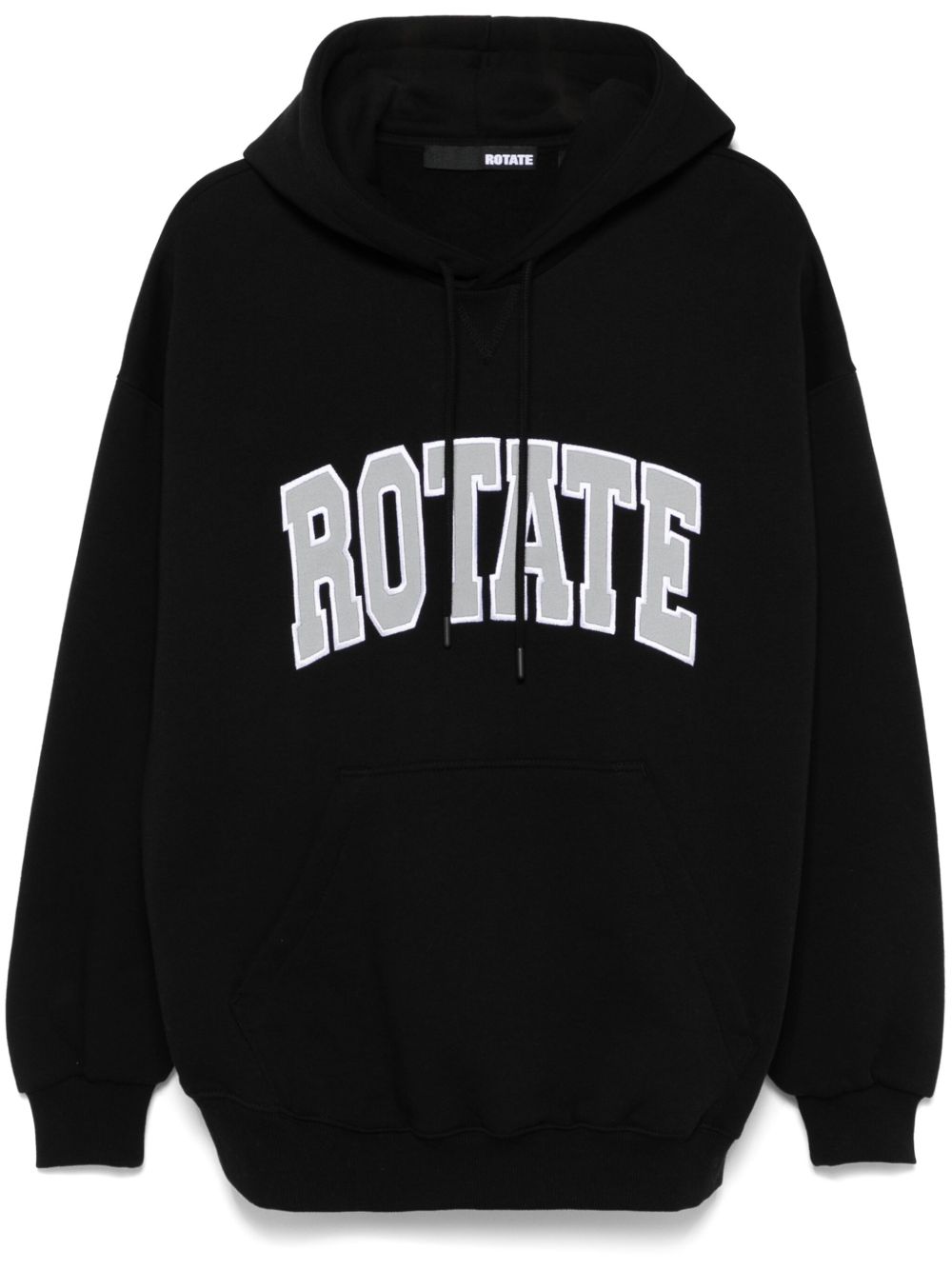 ROTATE BIRGER CHRISTENSEN logo刺绣连帽衫 - 黑色