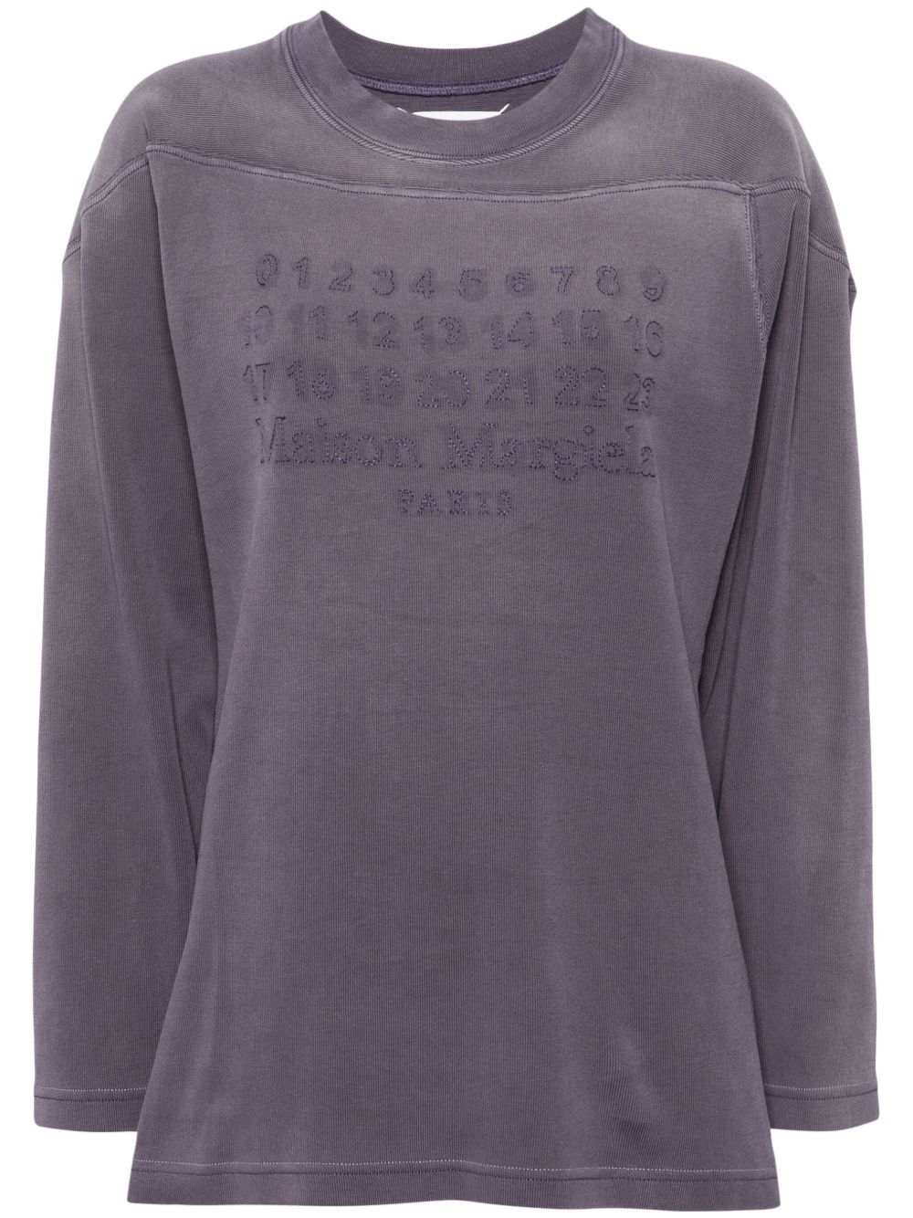 Maison Margiela Numbers logo印花棉T恤 - 紫色