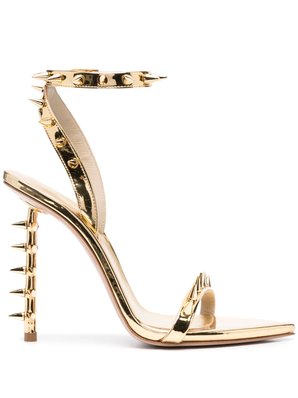 Le Silla Jagger Rockstud 缀饰高跟凉鞋 - 金色