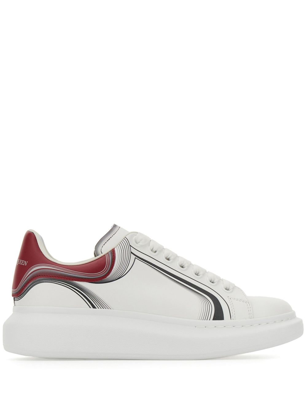 Alexander McQueen Oversized 皮质运动鞋 - 白色