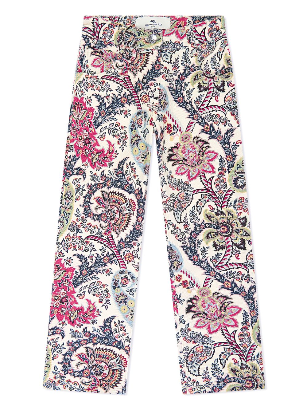 ETRO KIDS 佩斯理印花长裤 - 白色