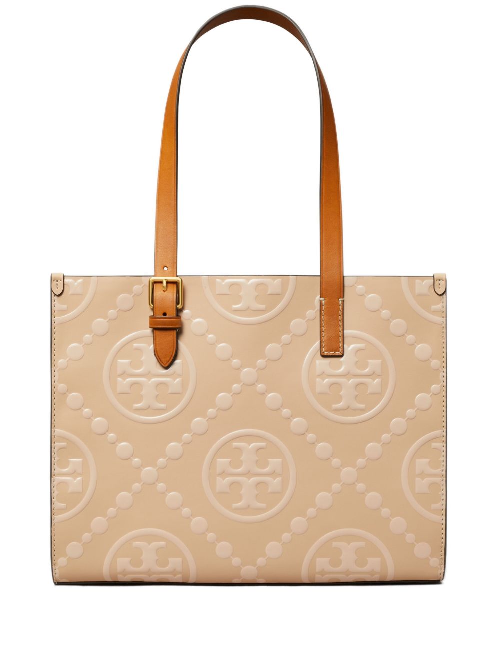 Tory Burch T Monogram 皮质小号手提包 - 中性色
