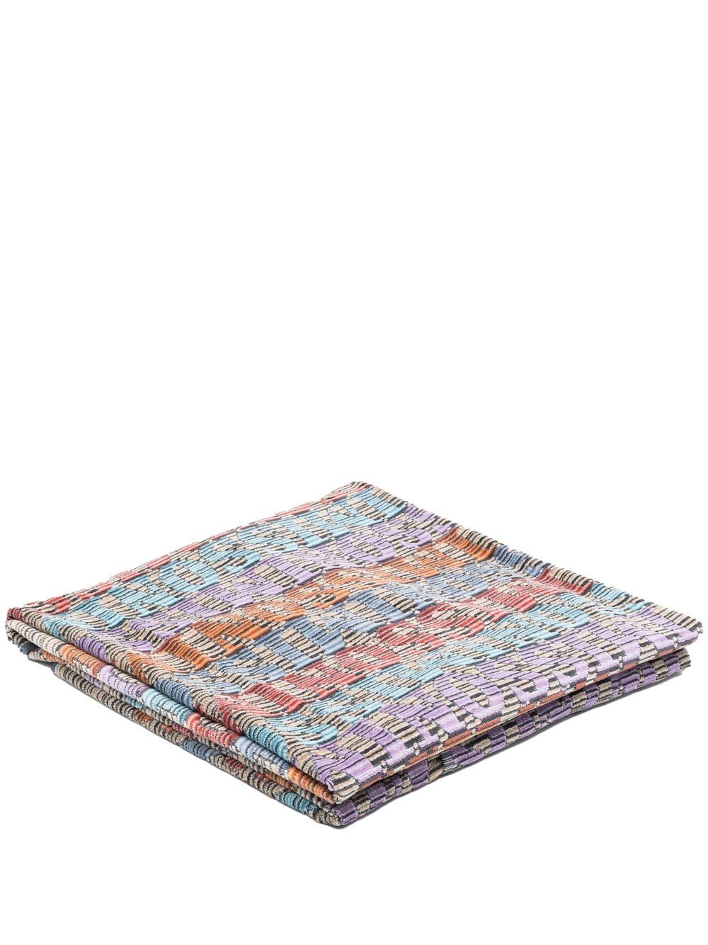 Missoni Home logo印花沙滩毛巾 - 蓝色