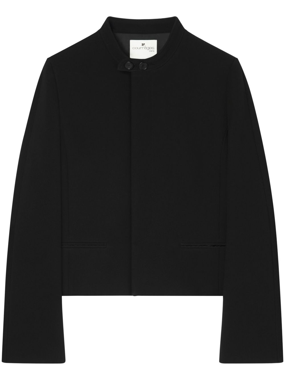 Courrèges logo贴花绉纱夹克 - 黑色