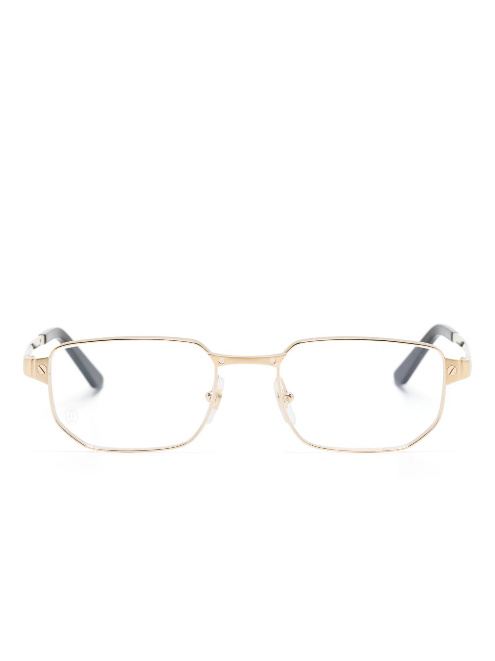 Cartier Eyewear 长方形镜框眼镜 - 金色