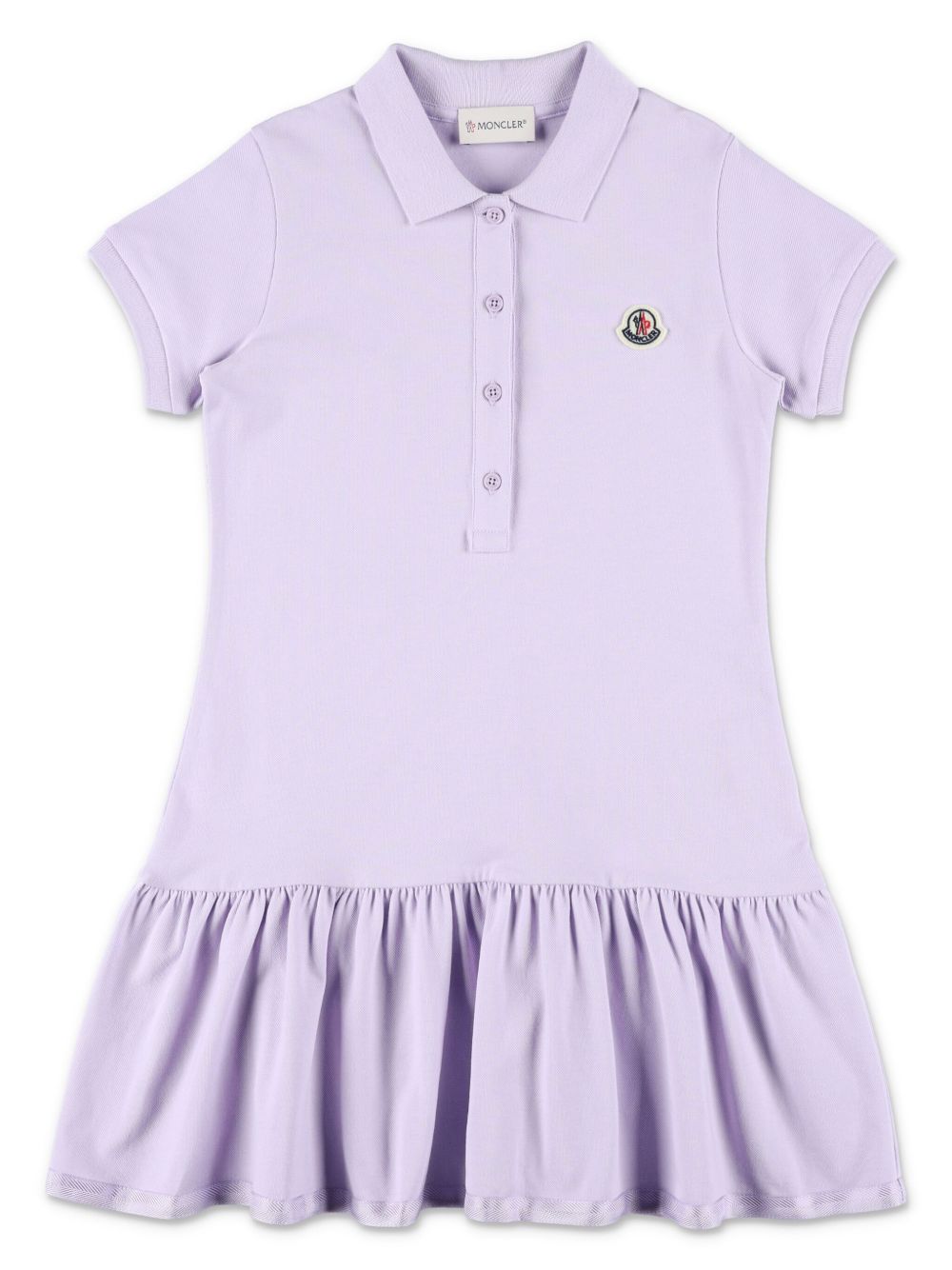 Moncler Enfant 标贴珠地布polo领连衣裙 - 紫色