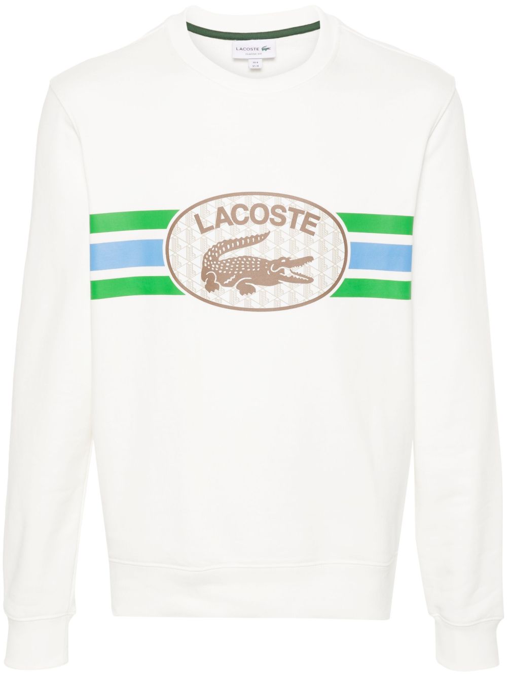 Lacoste logo印花棉卫衣 - 白色