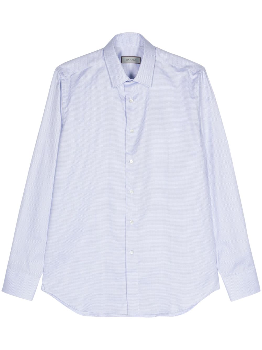 Canali 长袖棉衬衫 - 蓝色