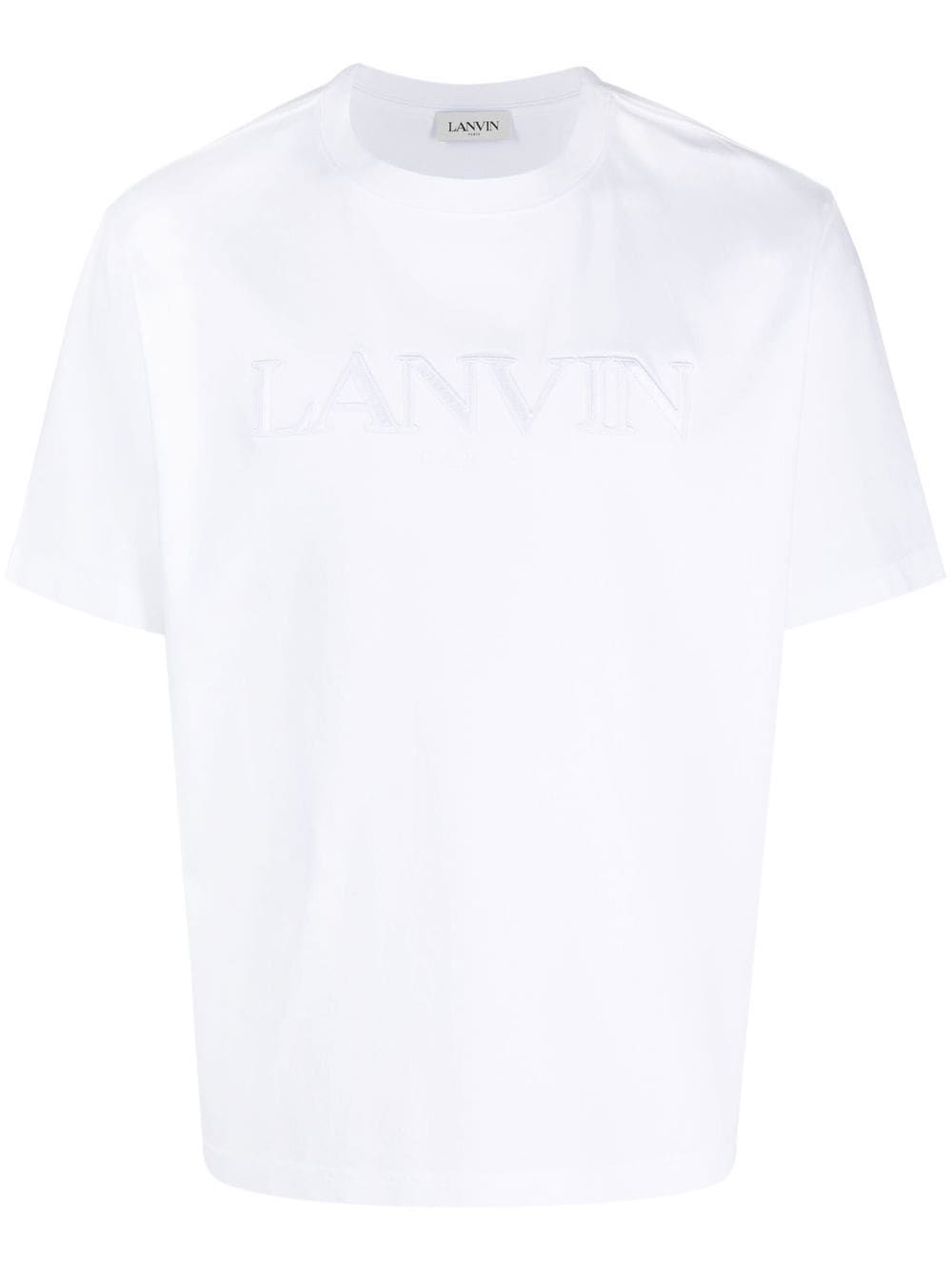 Lanvin logo刺绣圆领棉T恤 - 白色