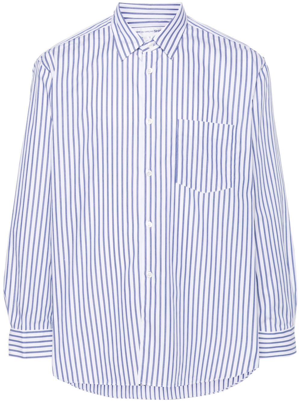 Comme Des Garçons Shirt 条纹棉衬衫 - 蓝色