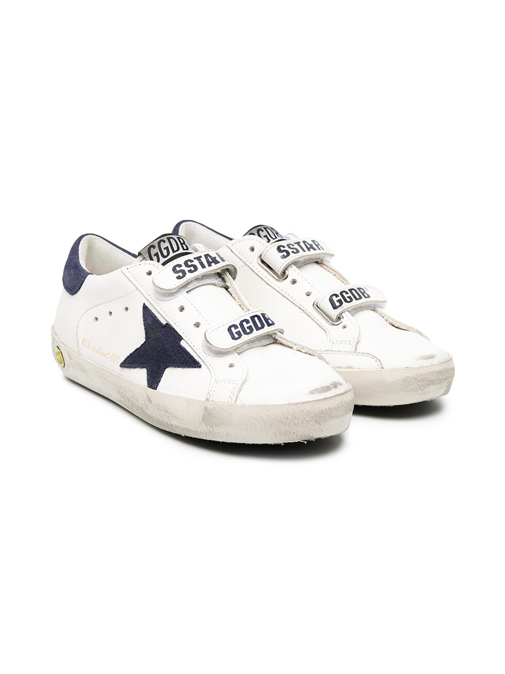 Golden Goose Kids Superstar 仿旧效果细节板鞋 - 白色
