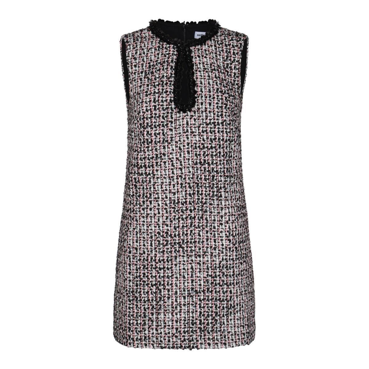 self-portrait Boucle Embellished Mini Dress