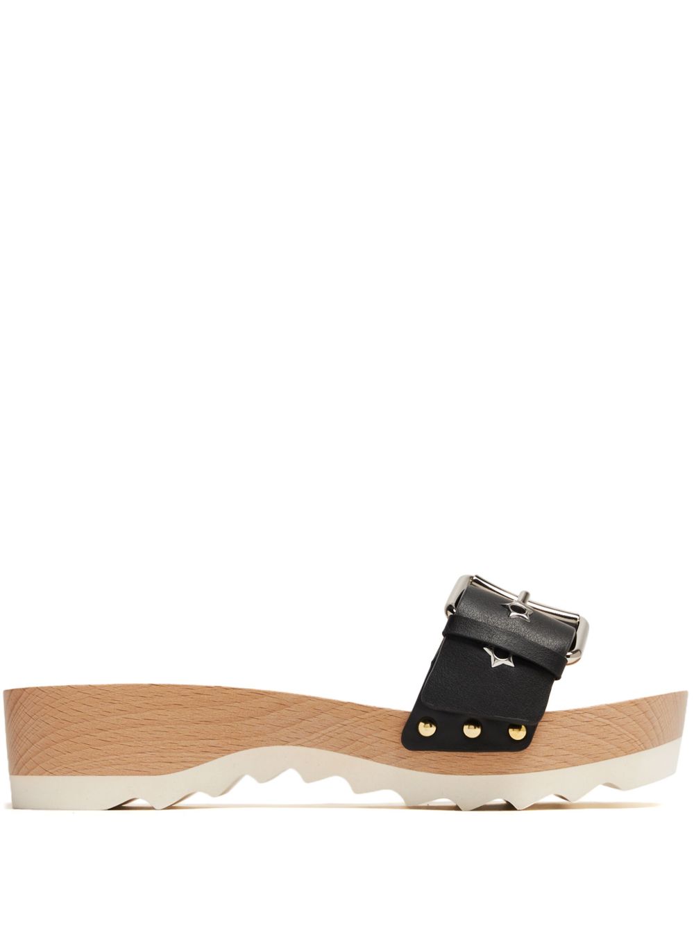 Stella McCartney Elyse 铆钉缀饰拖鞋 - 黑色