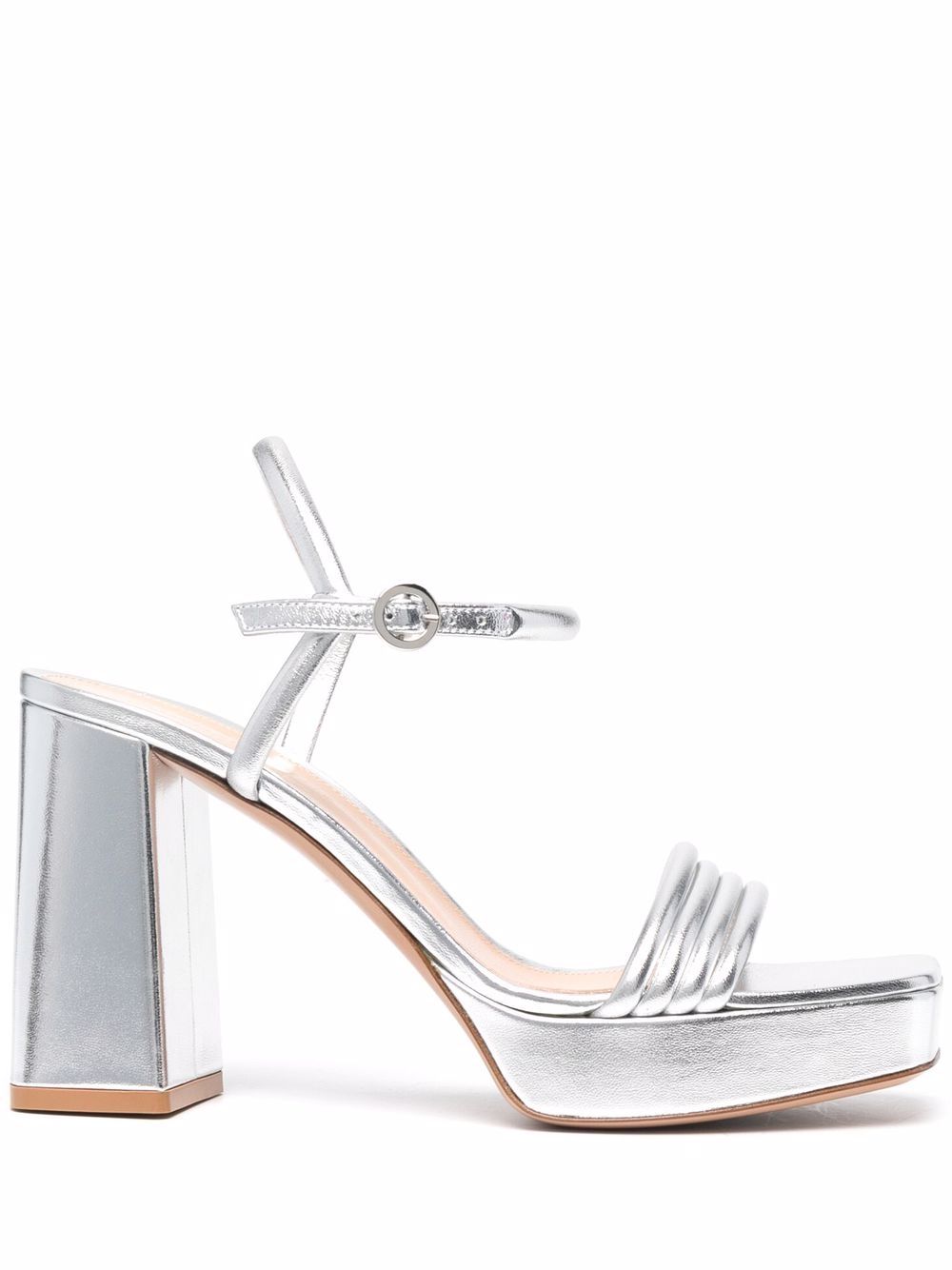 Gianvito Rossi 粗跟凉鞋 - 灰色