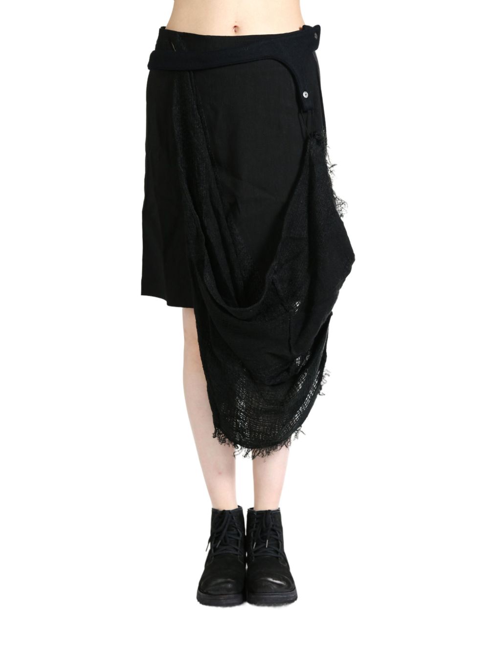 Hyein Seo Fringed midi skirt - 黑色