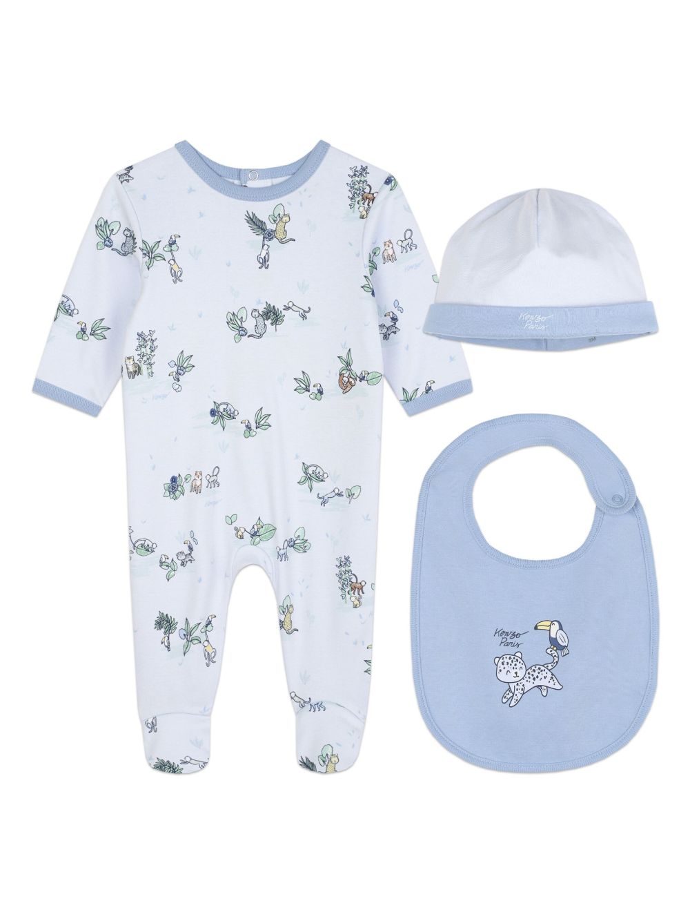 Kenzo Kids 棉连体衣套装 - 白色