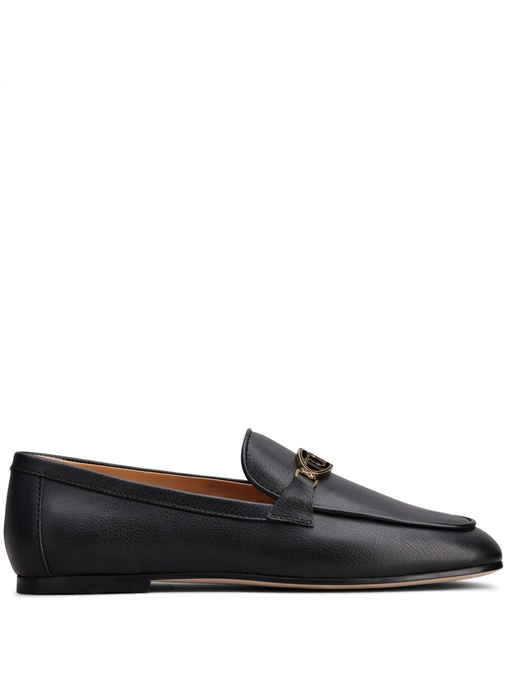 Tod's logo标牌皮质乐福鞋 - 黑色