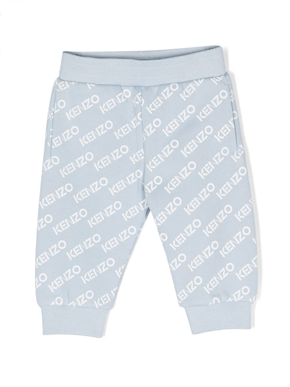 Kenzo Kids logo印花运动裤 - 蓝色
