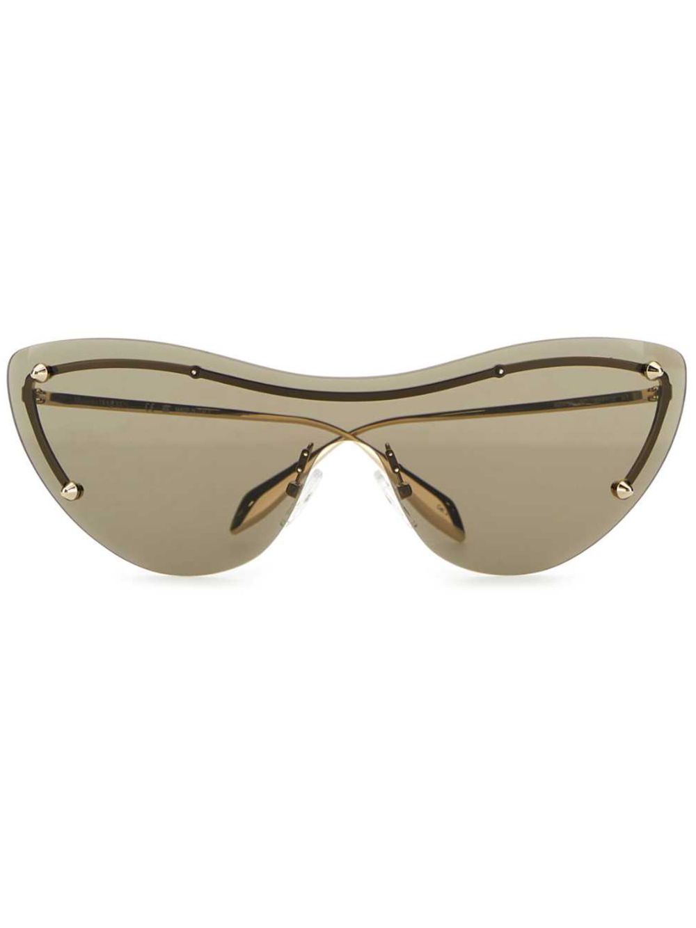 Alexander McQueen Eyewear logo印花太阳眼镜 - 金色