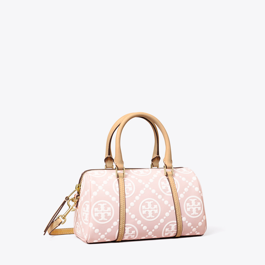 Tory Burch T Monogram Contrast Embossed Petite Barrel Bag